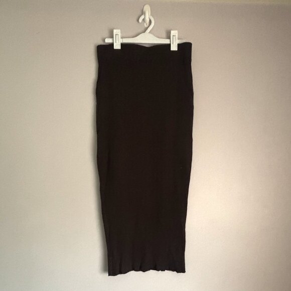 House of Harlow 1960 Ribbed Midi Skirt Dark Charcoal Sz. M - Picture 1 of 3